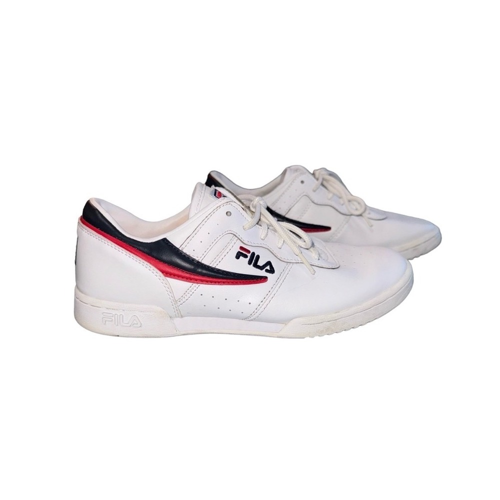 Fila Original White Black and Red Stripes Low-Top Sneakers